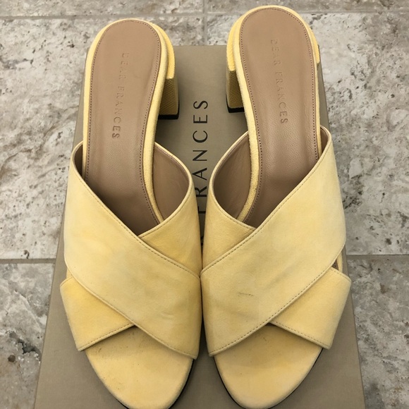 Dear Frances leather cross mules, butter - Picture 2 of 10